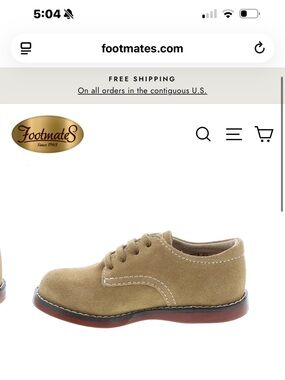 FootMates Kids Suede Lace-Up Dress Shoes in Tan